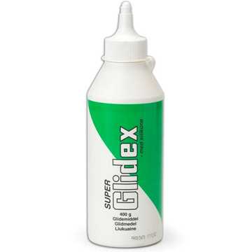 Super glidex er et silikoneholdigt glidemiddel, der anvendes ved montage af plastmufferør